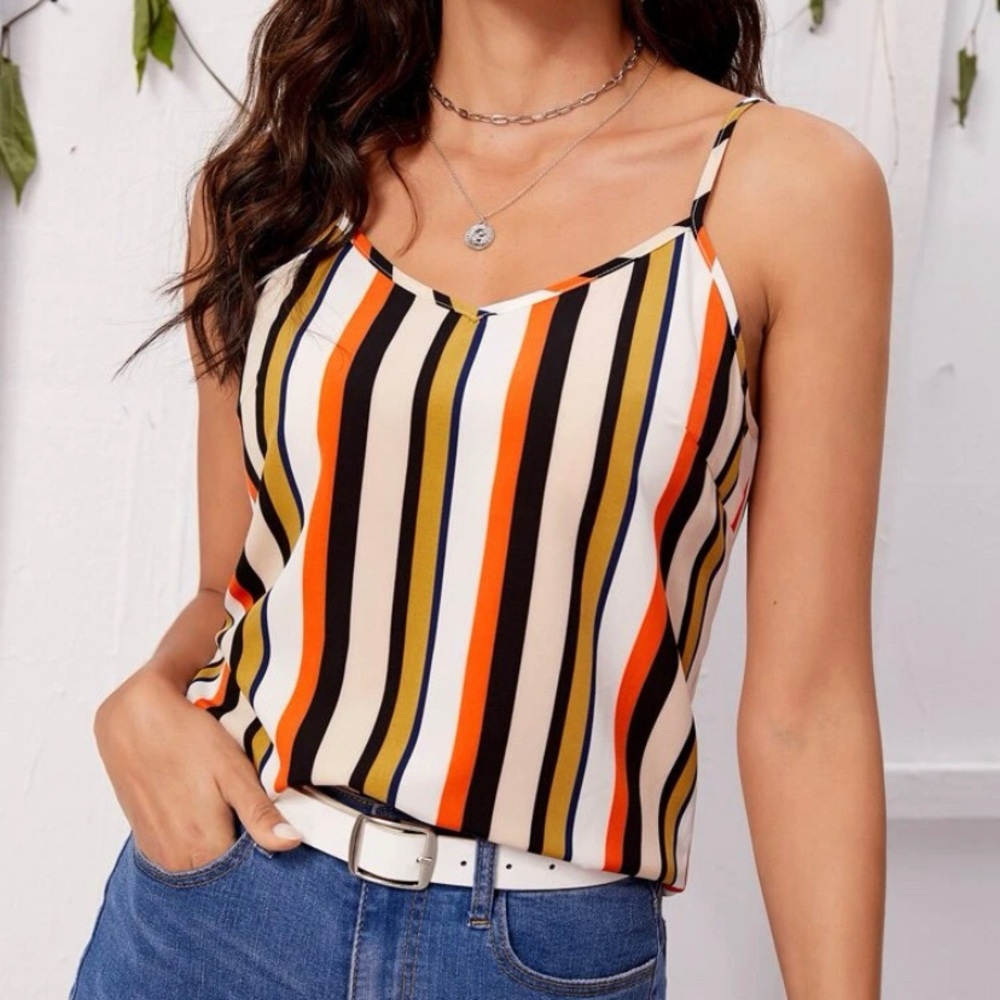 Vertical block striped cami.  NWT!  NEVER WORN!